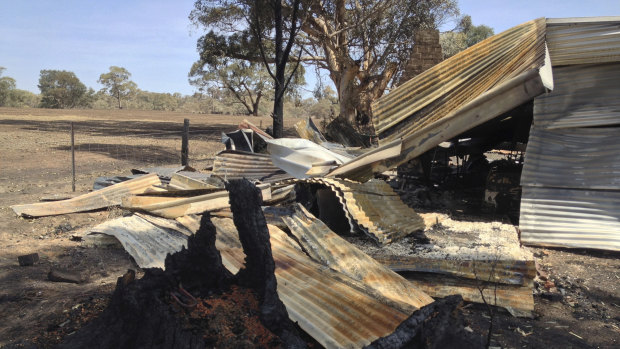 A property in Moyston destroyed by the 2015 bushfire.