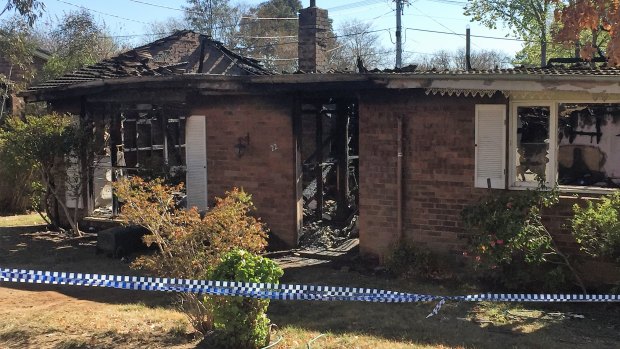 Fire destroyed a home in Lyneham on Saturday night.