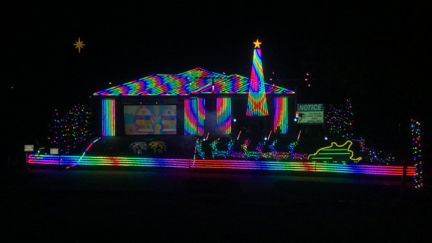 James Petterson's Christmas lights display, at 32 Elia Ware Crescent in Bonner. 