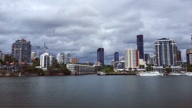 A storm passed through Brisbane City on Saturday, with more storms on its way inland in Queensland.