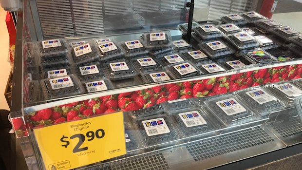 Strawberries have made way for blueberries at some supermarkets.