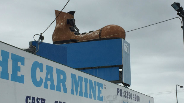 The big boot has stood at Gympie Road for more than 40 years.