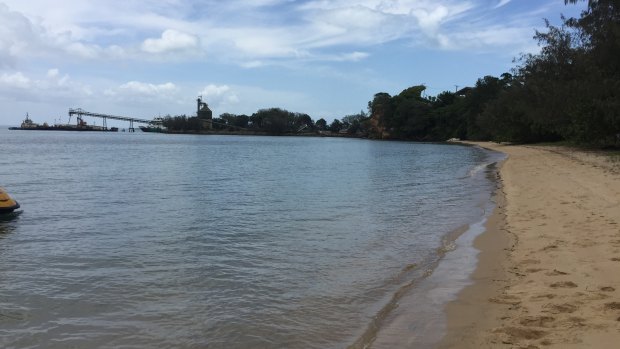 A boardwalk will be buillt around this bay at Adams Beach near Dunwich on Stradbroke Island.