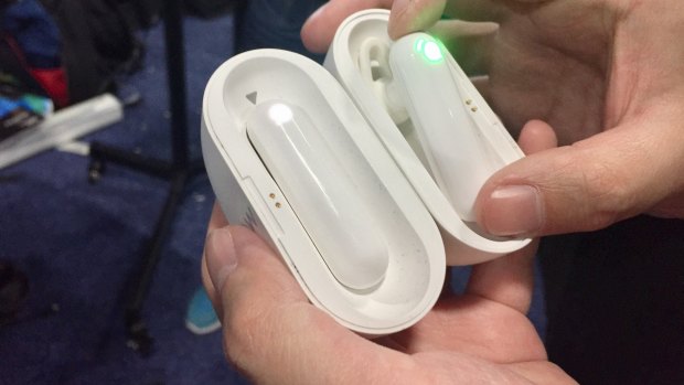 The buds come in a charging case, with one to be worn by each user.