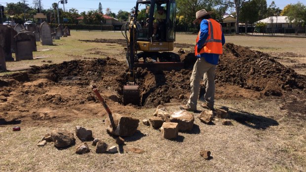 Ipswich City Council and University of Southern Queensland are digging for an underground crypt where the coffin West Moreton MP Joseph Fleming was buried.