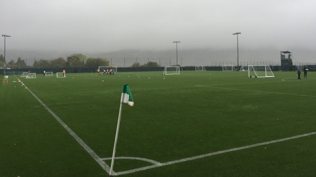 Things can get pretty gloomy at Lennoxtown but the pitches remain immaculate. 