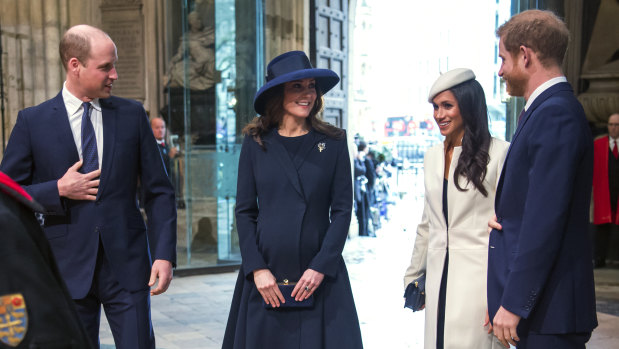 Prince William, Kate the Duchess of Cambridge, Meghan Markle and Prince Harry.