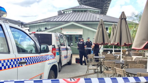 Shots were fired from Brisbane River at Mr Percival's bar at Howard Smith Wharves in the early hours of Monday.