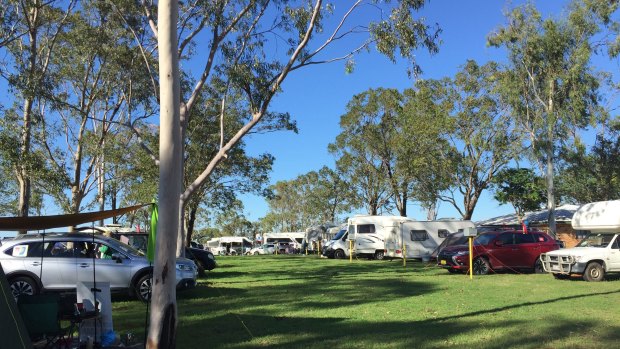 The stop Adani convoy camp was peaceful on Sunday morning.