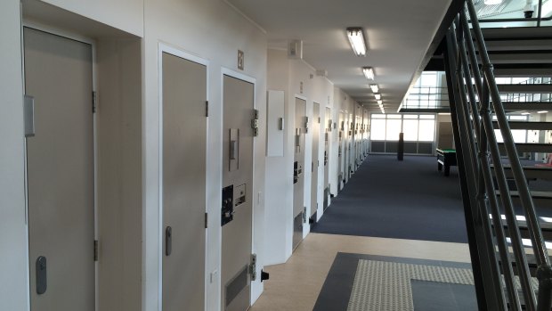 The corridors at Hopkins, where many high-risk prisoners are kept. 