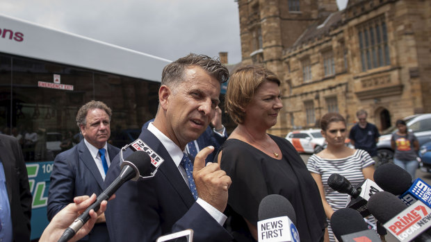 Transport Minister Andrew Constance and Roads Minister Melinda Pavey announce funding for charging points.