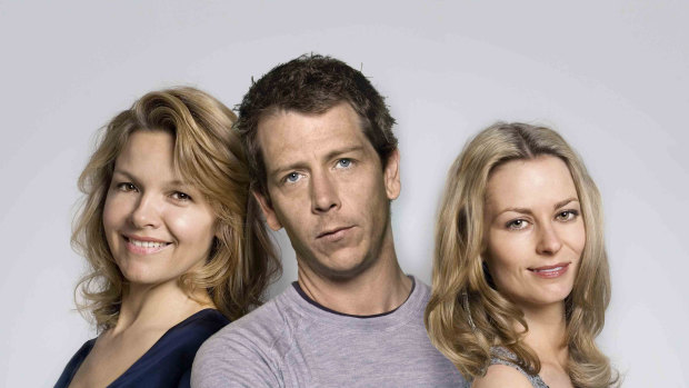 Justine Clarke, Ben Mendelsohn and Kat Stewart in Tangle.