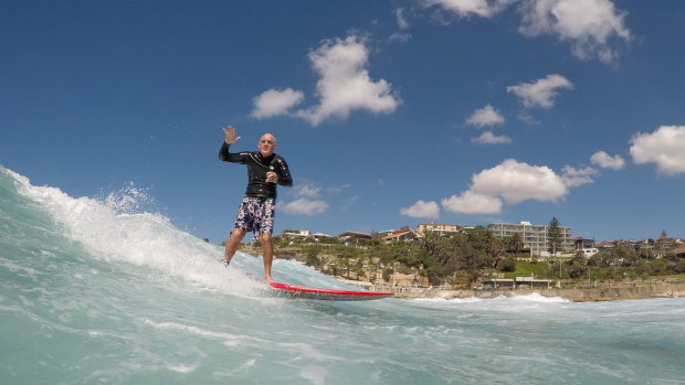 Tim Pearson surfing at Tamarama.