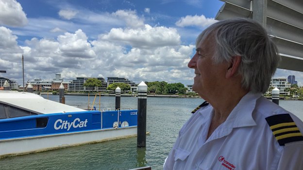 Brisbane Ferry Master Paddy Wills at Hawthorne Ferry Terminal, his home working base for many years.