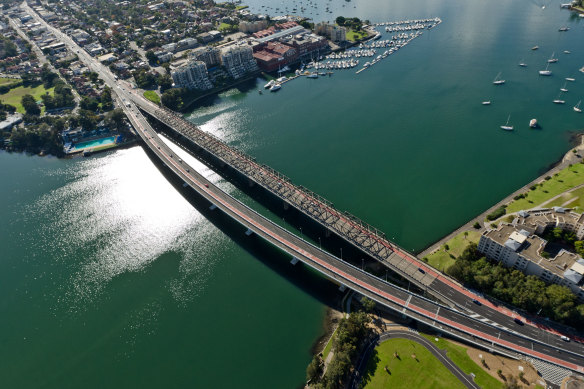 The incident took place on the Iron Cove Bridge in Drummoyne.