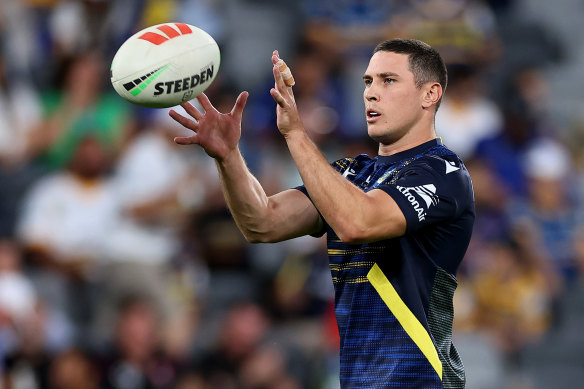 Undecided: Eels halfback Mitchell Moses