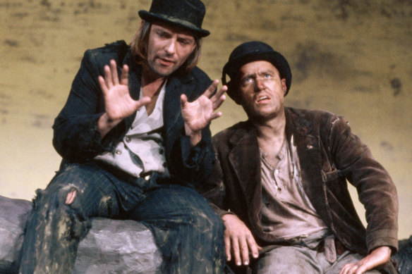 Adrian Edmondson, right, with Rik Mayall in a production of Waiting for Godot.