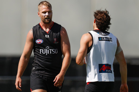 Essendon’s Jake Stringer at pre-season training in January.