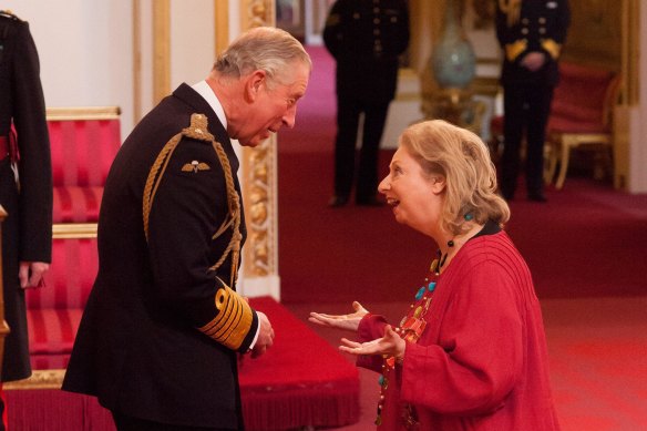 Mantel receiving her Companion of Literature medal from Prince Charles last year.