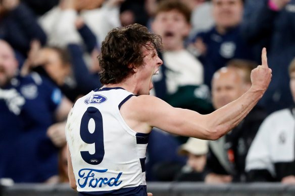Max Holmes booted the match-winning goal in the dying minutes of the first qualifying final. 