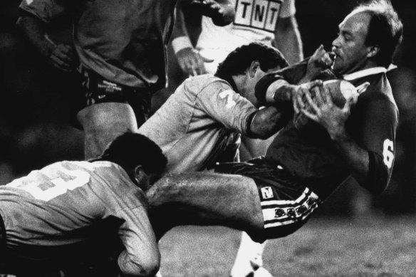 One of many big hits during Wally Lewis’s career.