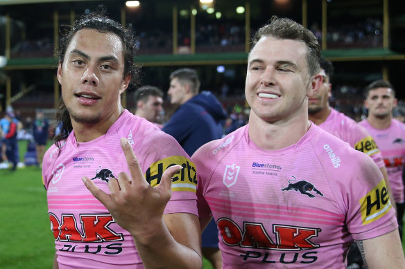 Contract year: Star Penrith duo Jarome Luai and Dylan Edwards.