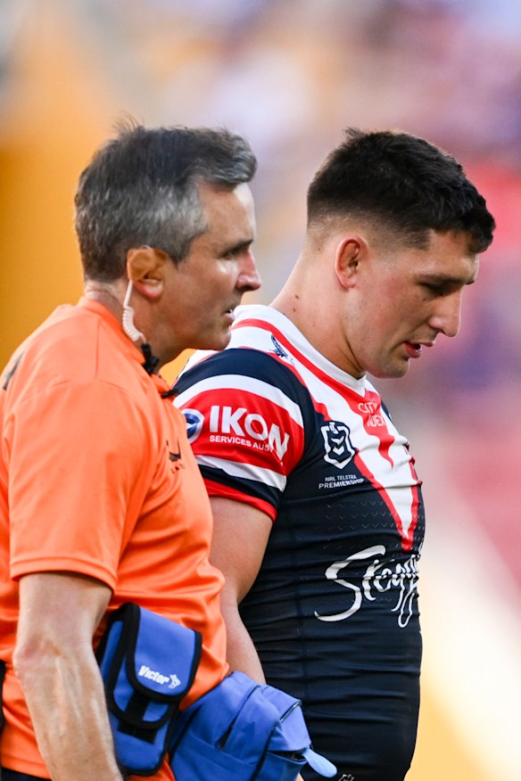 Victor Radley after being concussed against the Dolphins.