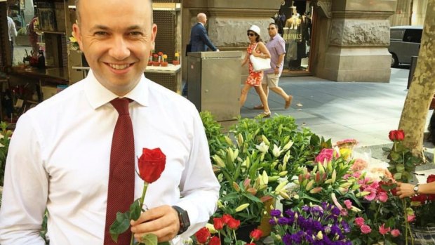 Hornsby MP and Minister for Innovation Matt Kean pictured in a post uploaded to his Instagram page for Valentine's Day 2018.