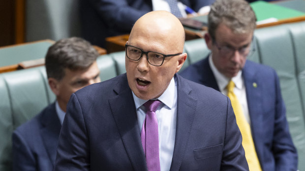 Opposition Leader Peter Dutton laid into the PM for being as “weak as water”.
