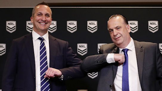 Peter V'landys and Andrew Abdo.