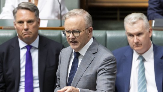 Prime Minister Anthony Albanese during Question Time at Parliament House in Canberra.