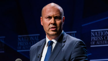 Treasurer Josh Frydenberg at the Press Club on Wednesday.