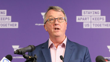 Hold on, that's not Dan: Health Minister Martin Foley delivered Saturday's coronavirus briefing.