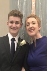 Megan Gilmour with her son Darcy, at his Year 12 formal.