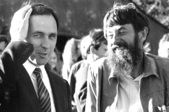 Mungo MacCallum with Paul Keating in September 1987. 