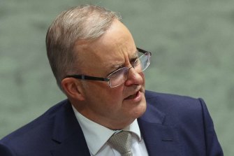 Opposition Leader Anthony Albanese in Question Time on Wednesday.