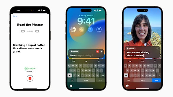 Apple’s Personal Voice is trained by the user reading out randomised prompts, and it can be used with Live Speech in person or on calls.