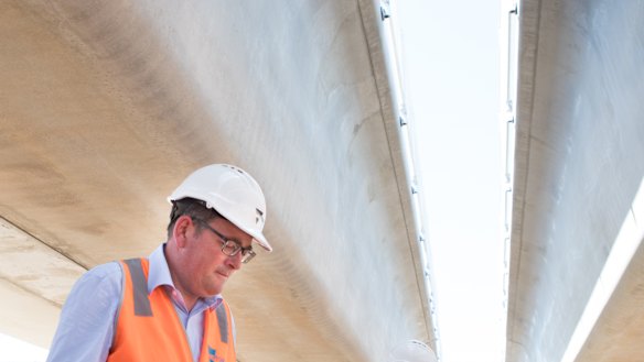 Premier Daniel Andrews at Carrum Station in January.