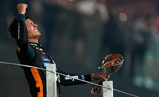 On top of the world: Lando Norris.