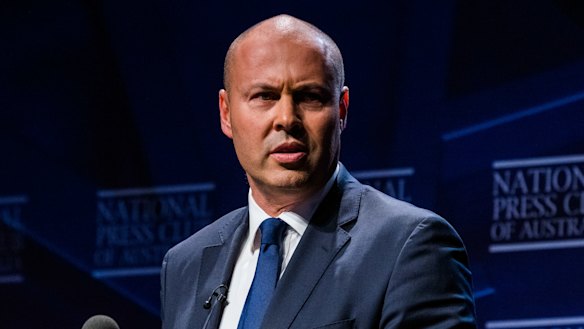 Treasurer Josh Frydenberg at the Press Club on Wednesday.