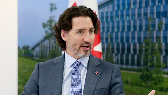 Not happy: Canada’s Prime Minister Justin Trudeau.