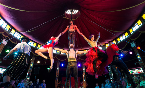 The stars of 'Circus Winter Wonderland' perform in Garema Place this weekend.