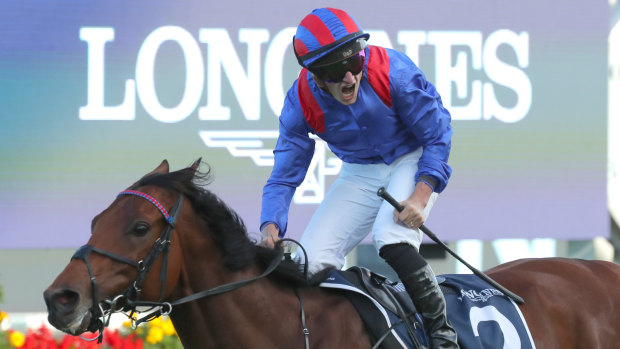 Tom Marquand rides Dubai Honour to victory in the Queen Elizabeth Stakes this year.