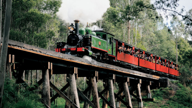Puffing Billy tourist railway in the Dandenong Ranges.