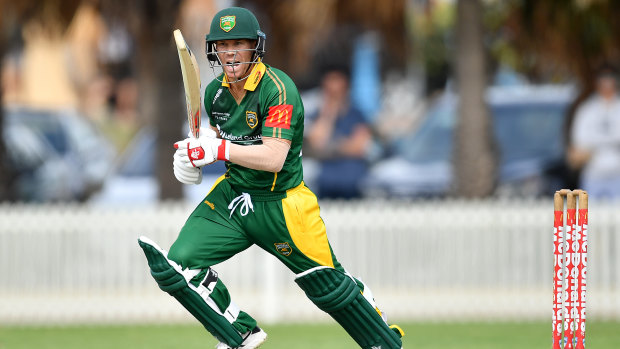 Over the top: Dave Warner was in a particularly devastating mood against St George during his knock of 155 not out. 