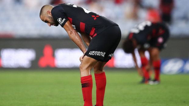 Tough to take: Tarek Elrich reflects on the Wanderers' latest defeat.