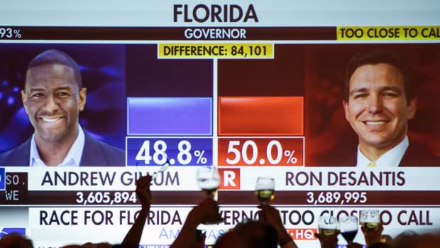 The Florida gubernatorial race remains to close to call and a recount is underway. 