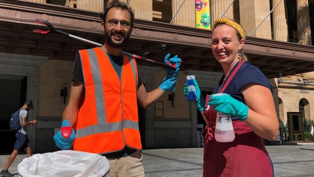 Greens lord mayoral candidate Kath Angus and Cr Jonathan Sri pledged to "clean up" Brisbane City Council's planning legislation.