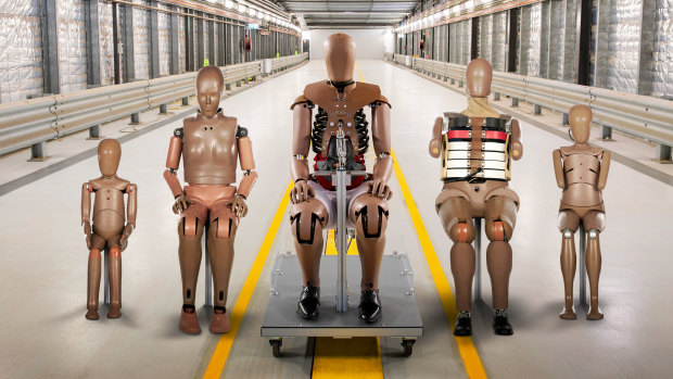 A “family of dummies” is used in crash testing in Australia, but injury experts question whether women are provided the same level as protection as men in vehicles and safety systems.