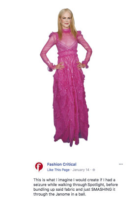Fashion Critical's take on Nicole Kidman's dress at January's Critics' Choice Awards.